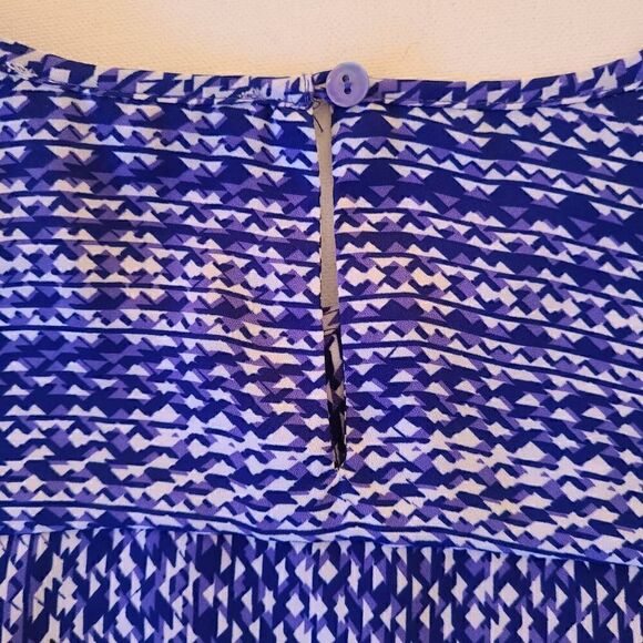 Violet & Claire Womens Blue Print Sleeveless Lightweight Blouse Plus Size - Picture 5 of 11